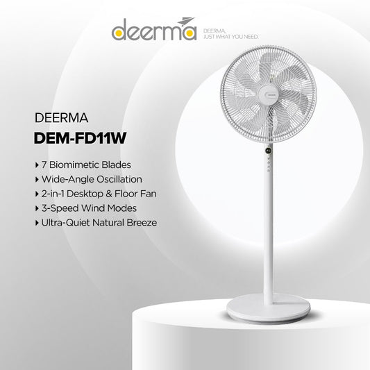 Ready Stock SG Deerma 4 In 1 Desktop Floor Fan Adjustable Touch Display Quiet Breeze
