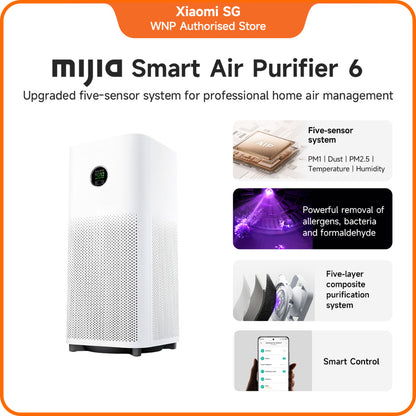 Mijia Smart Air Purifier 6 | 5 sensors and 5 purification stages/bacteria removal/noise reduction