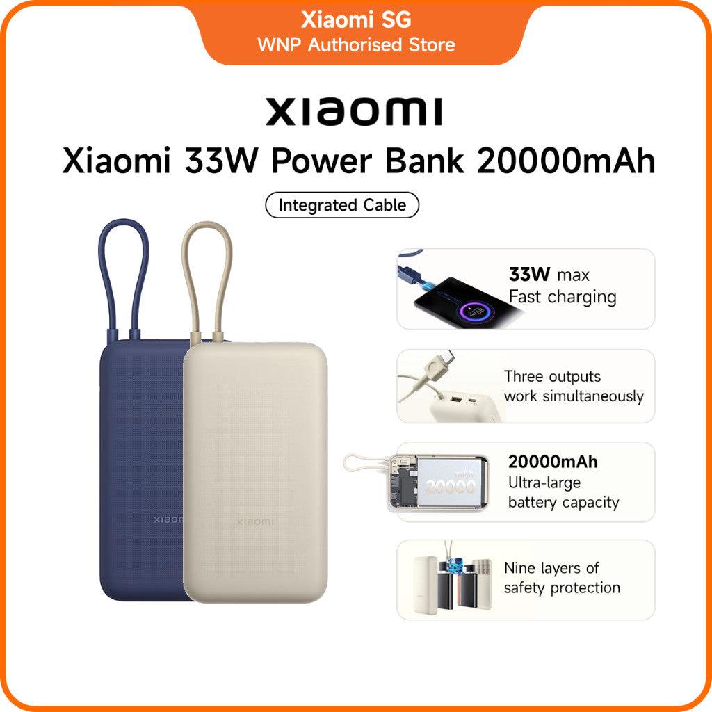 Xiaomi 33W Power Bank 20000mAh (Integrated Cable)