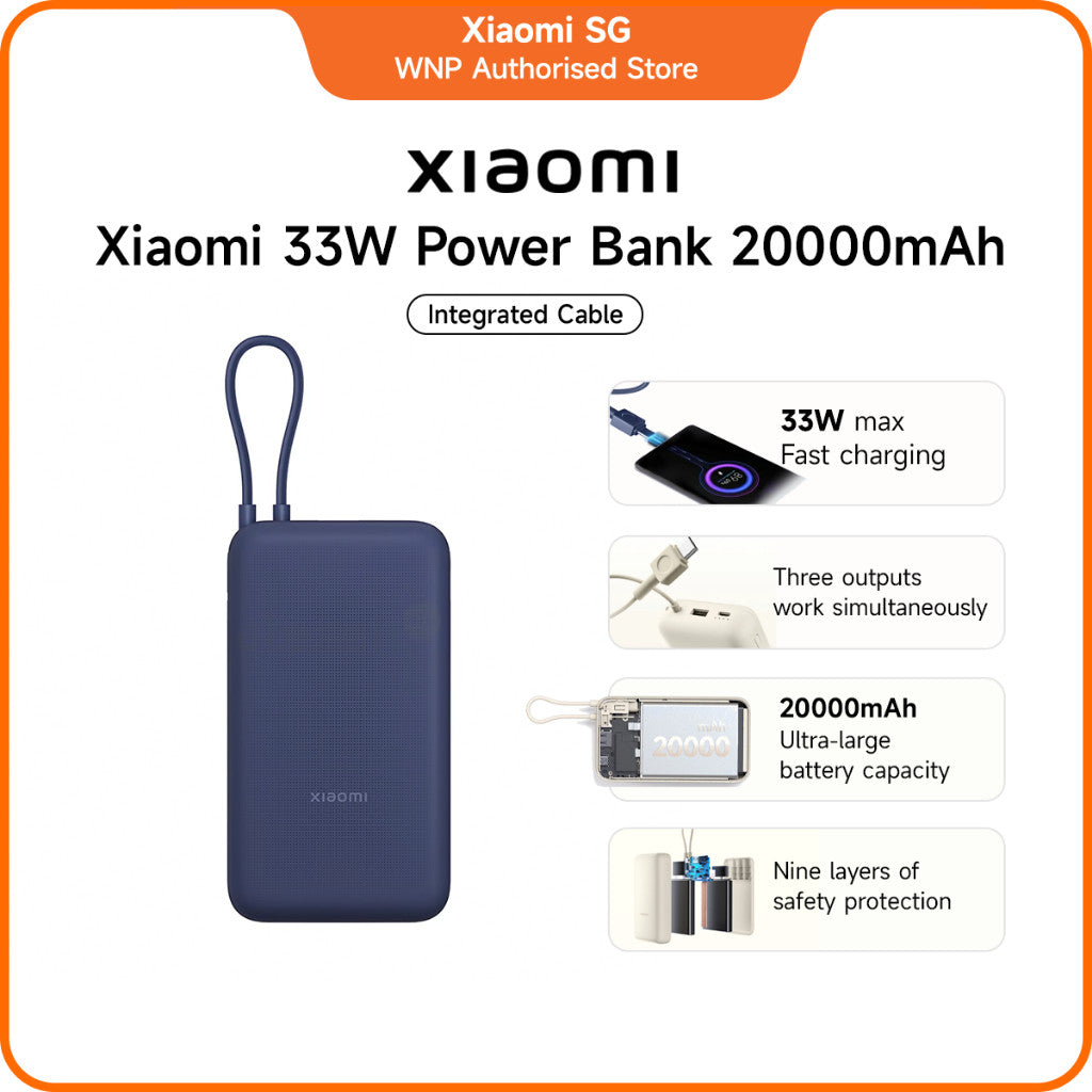 Xiaomi 33W Power Bank 20000mAh (Integrated Cable)