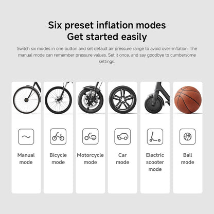 Xiaomi Portable Electric Air Compressor 2 150PSI wireless Air Pump for motorcycle bike Detecting tire pressure Tire Infl