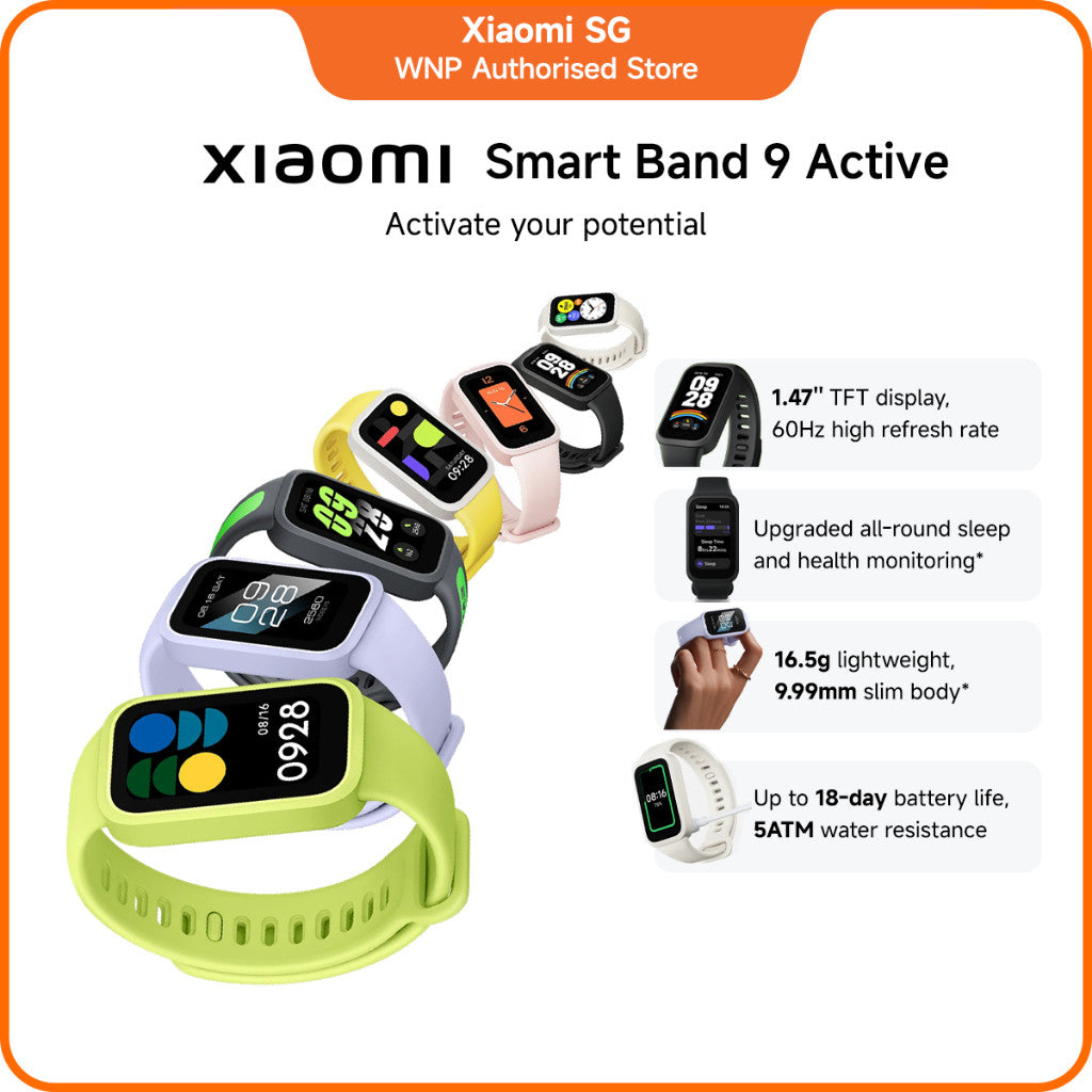 Xiaomi Smart Band 9 Active | 1.47'' large display, Up to 18-day battery life