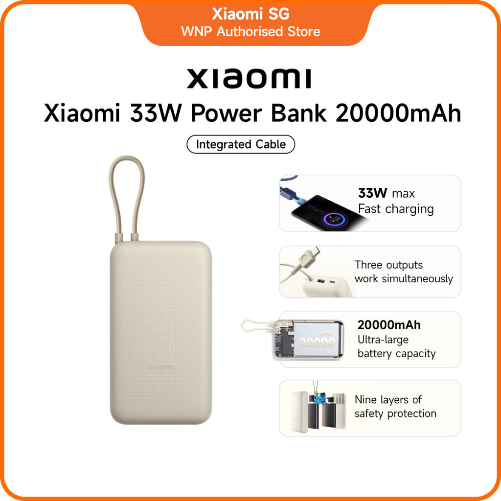 Xiaomi 33W Power Bank 20000mAh (Integrated Cable)