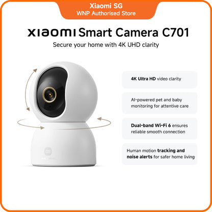 Xiaomi Smart Camera C701 EU 4K Ultra-HD Imaging AI with Local Processing Smart Motion & Noise Alerts
