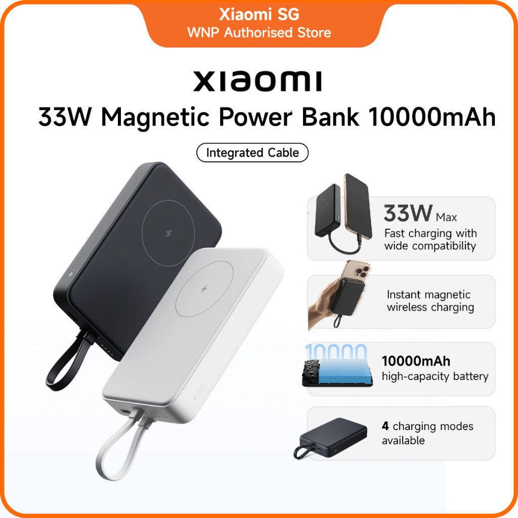 Xiaomi 33W Magnetic Power Bank 10000mAh (Integrated Cable) | 33W max. wired fast charging