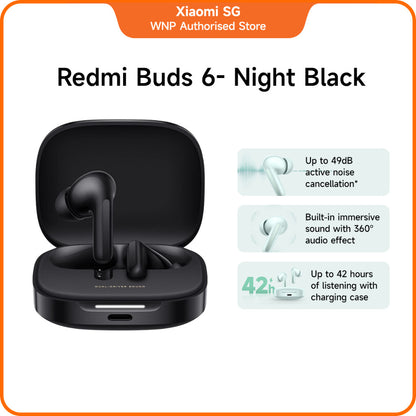 Xiaomi REDMI Buds 6 | Dual-driver acoustic design, Up to 49dB active noise cancellation