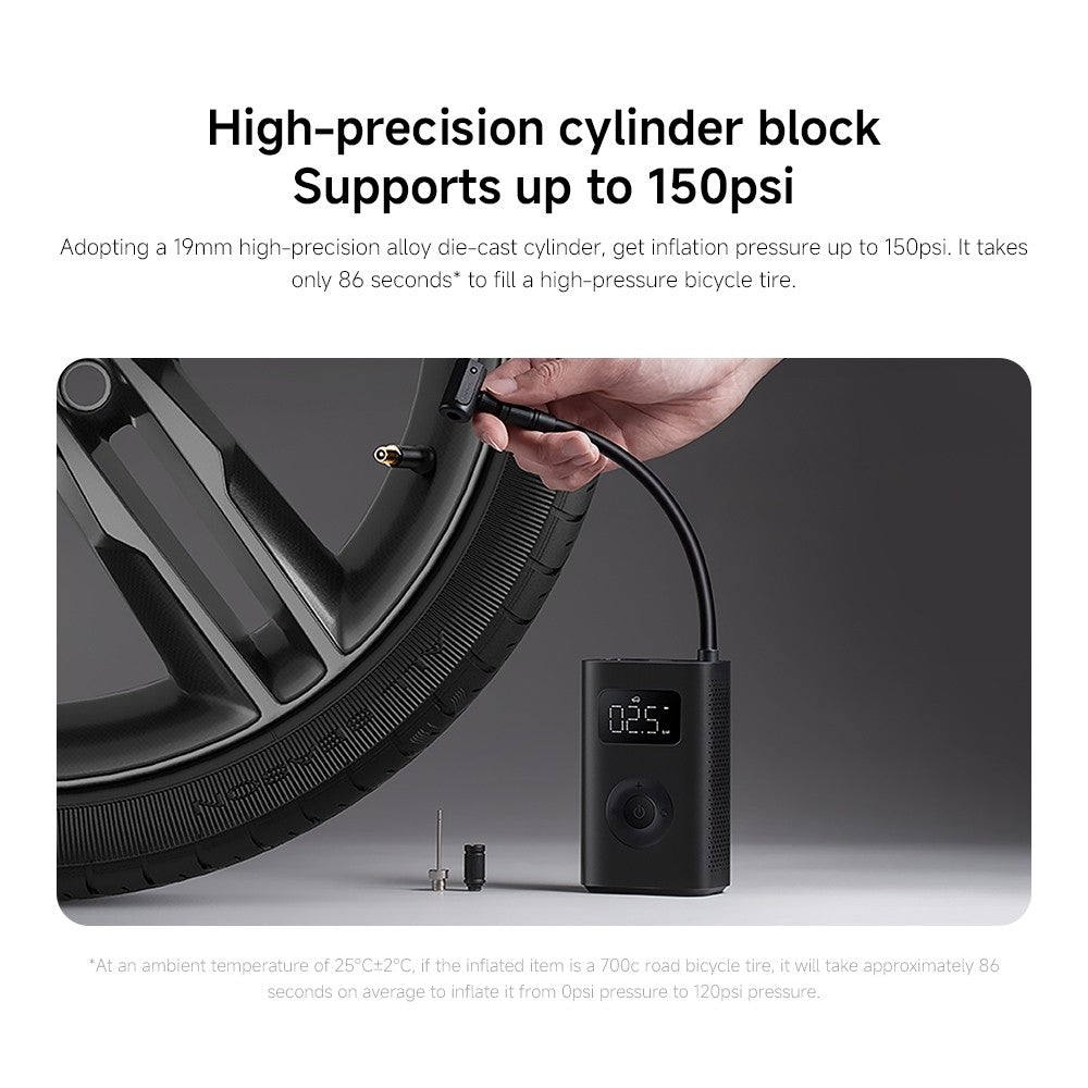 Xiaomi Portable Electric Air Compressor 2 150PSI wireless Air Pump for motorcycle bike Detecting tire pressure Tire Infl