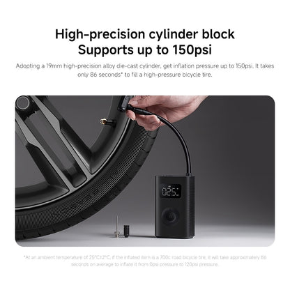 Xiaomi Portable Electric Air Compressor 2 150PSI wireless Air Pump for motorcycle bike Detecting tire pressure Tire Infl