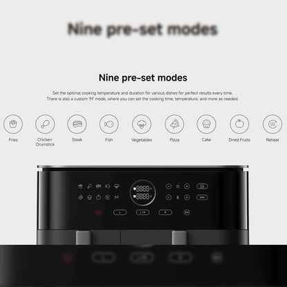 Xiaomi Smart Dual Zone Air Fryer 10L EU 2700W High-Power Rapid Heating Multifunctional APP Preset E