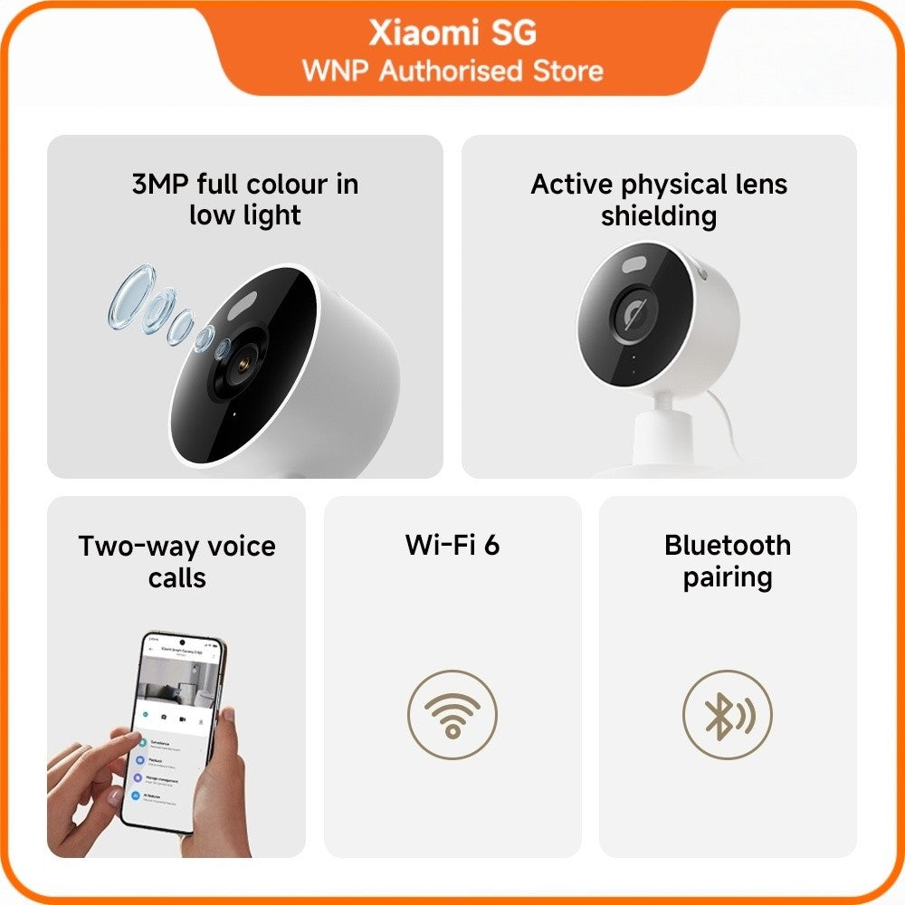 Xiaomi Smart Camera C100 Supports two-way audiocommunication 3MP
