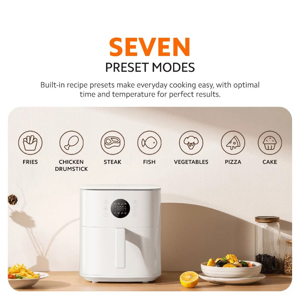 Xiaomi Air Fryer 6.5L 360° Convection Cooking 1700W Rapid Heating Seven Preset Modes Dishwasher-Safe
