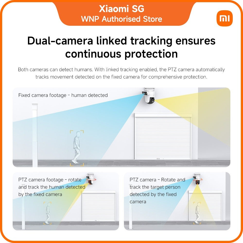 Xiaomi Outdoor Camera CW500 Dual | Dual 4MP lens, IP66 water dust resistant, AI human and vehicle detection