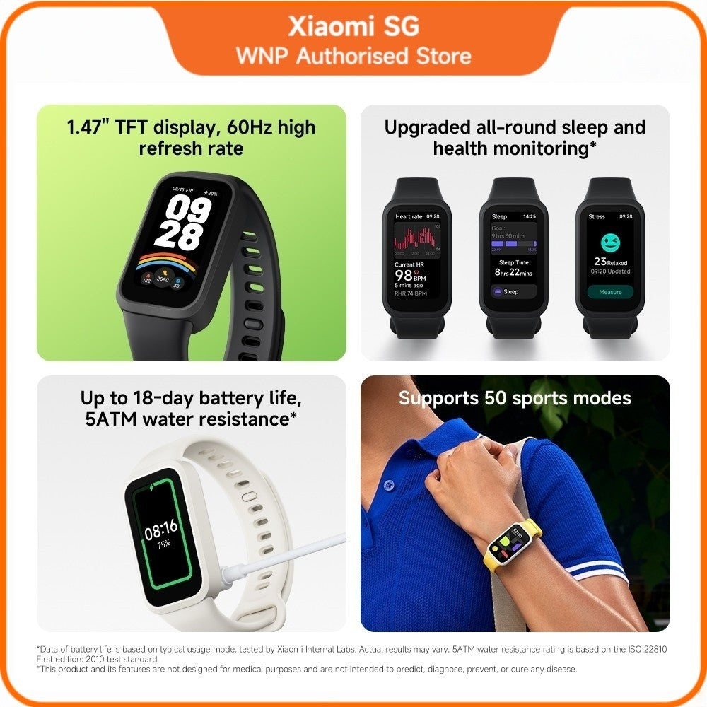 Xiaomi Smart Band 9 Active | 1.47'' large display, Up to 18-day battery life