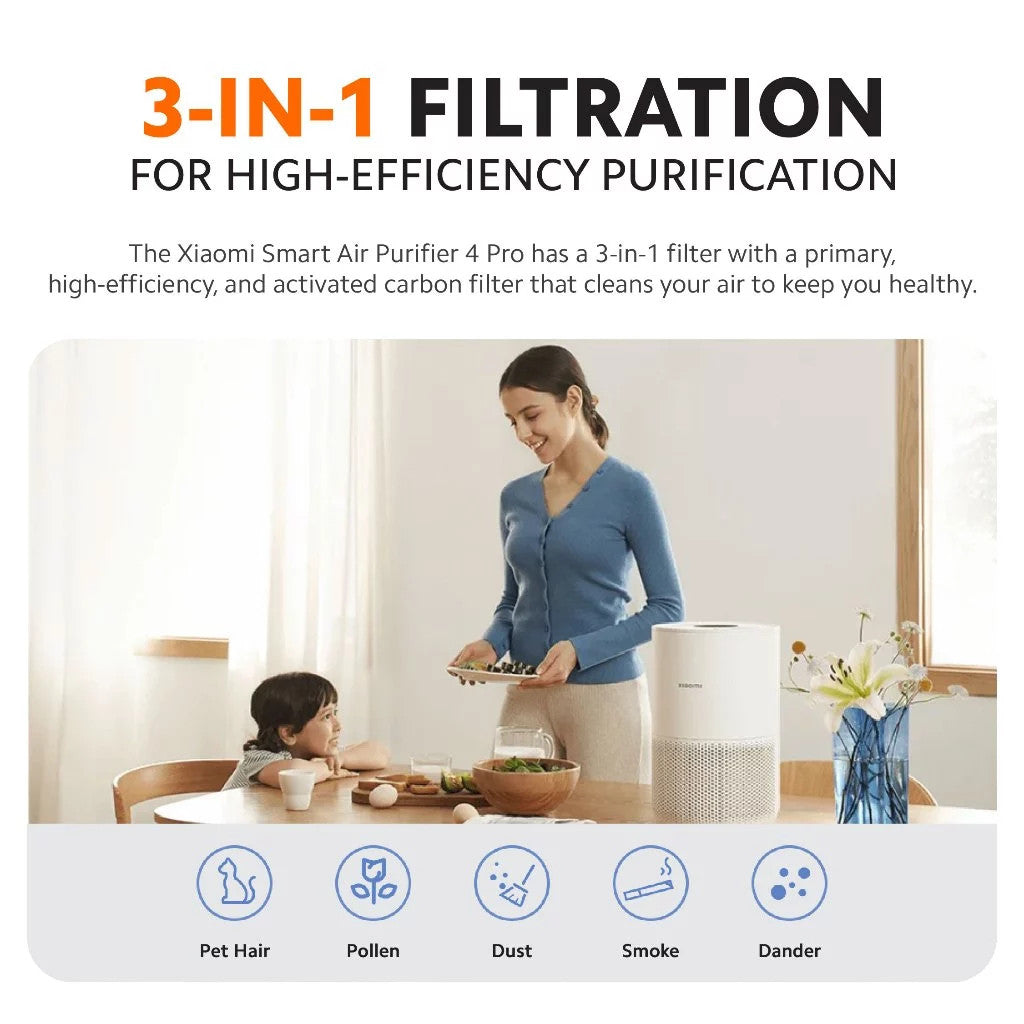 Xiaomi Smart Air Purifier 4 Compact UE 3-in-1 Filter Smart control Real-time Air Quality Monitoring