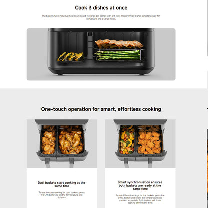 Xiaomi Smart Dual Zone Air Fryer 10L EU 2700W High-Power Rapid Heating Multifunctional APP Preset E