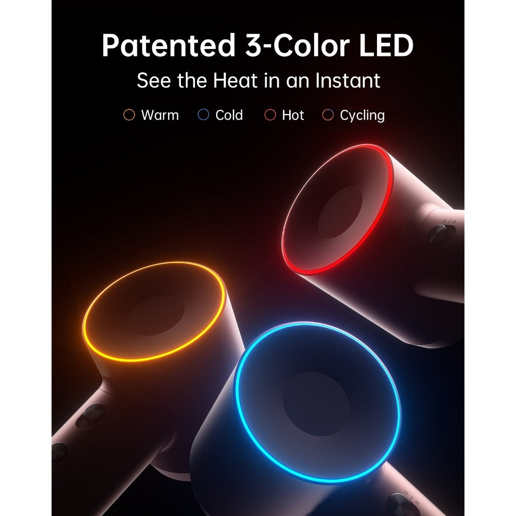Laifen Swift Premium High-speed Hair Dryer Fast Drying Thermo-Control 3-Color LED Ring