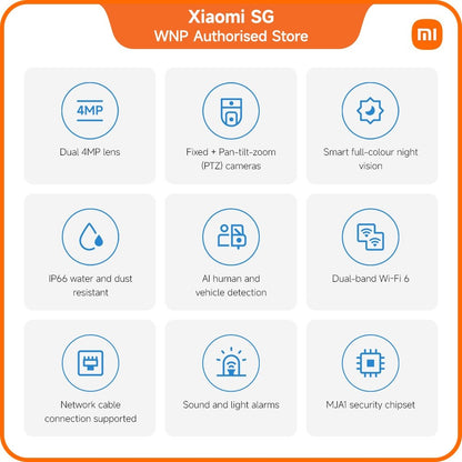 Xiaomi Outdoor Camera CW500 Dual | Dual 4MP lens, IP66 water dust resistant, AI human and vehicle detection