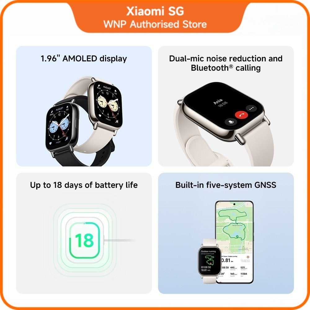 REDMI Watch 5 Lite | 1.96'' AMOLED display, 150+ sport modes, Built-in GNSS, Local warranty