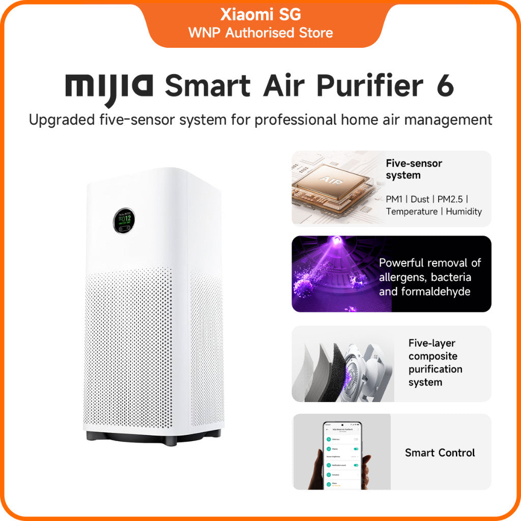 Mijia Smart Air Purifier 6 | 5 sensors and 5 purification stages/bacteria removal/noise reduction