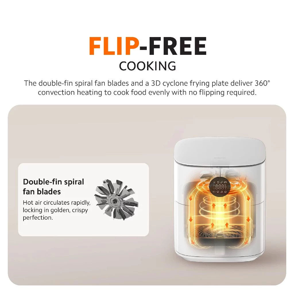Xiaomi Air Fryer 6.5L 360° Convection Cooking 1700W Rapid Heating Seven Preset Modes Dishwasher-Safe