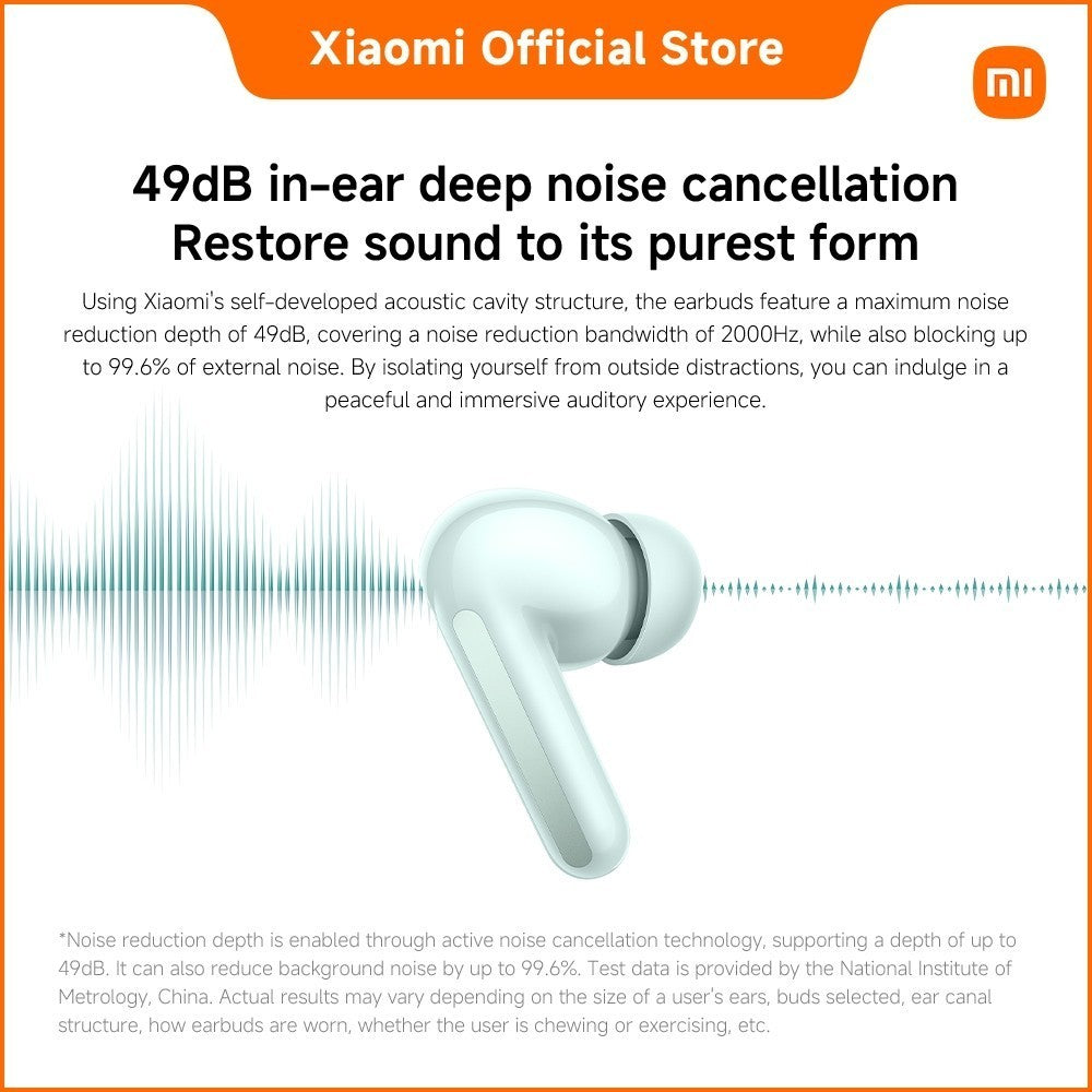 Xiaomi REDMI Buds 6 | Dual-driver acoustic design, Up to 49dB active noise cancellation