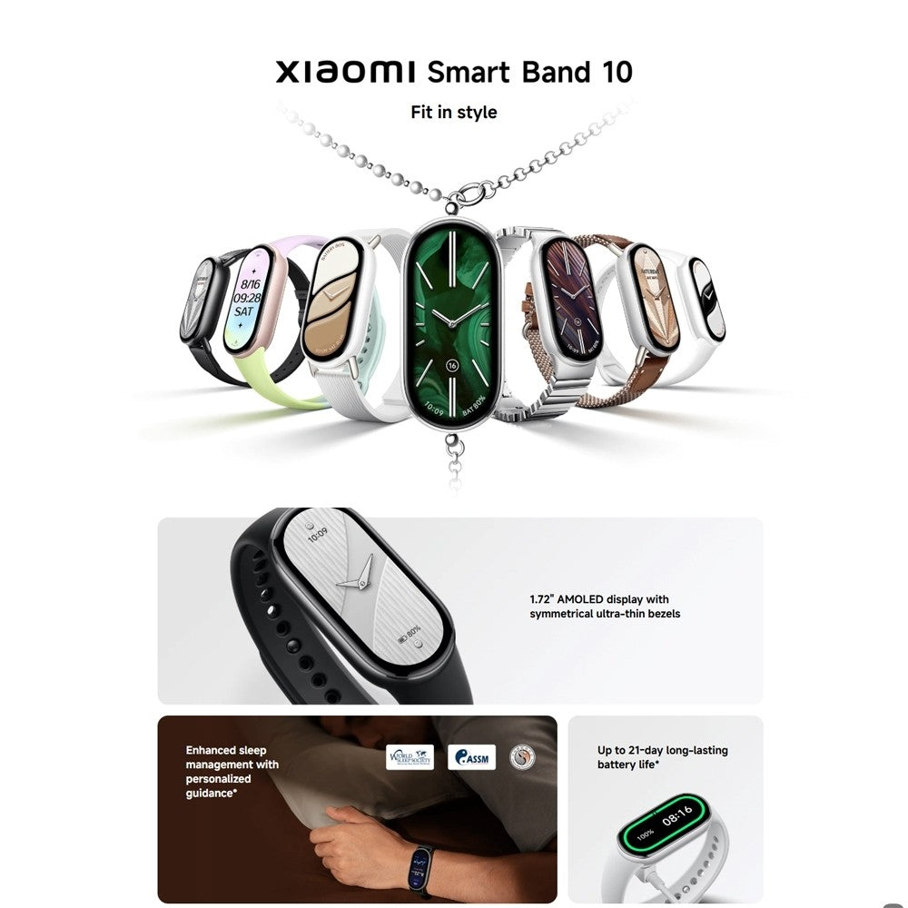 Xiaomi Smart Band 10 | 1.72'' AMOLED display, Enhanced sleep management, Advanced swimming mode