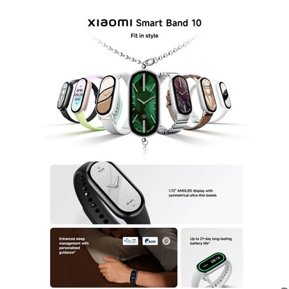 Xiaomi Smart Band 10 | 1.72'' AMOLED display, Enhanced sleep management, Advanced swimming mode