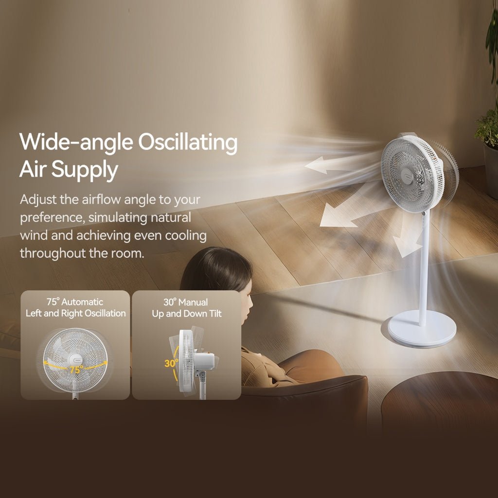 Ready Stock SG Deerma 4 In 1 Desktop Floor Fan Adjustable Touch Display Quiet Breeze