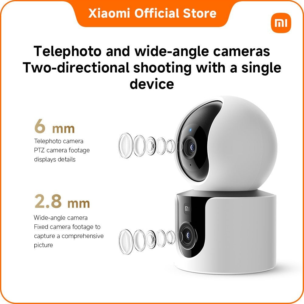 Xiaomi Smart Camera C300 Dual｜Two-directional shooting｜PTZ Camera Viewing Angle｜Full colour night vision