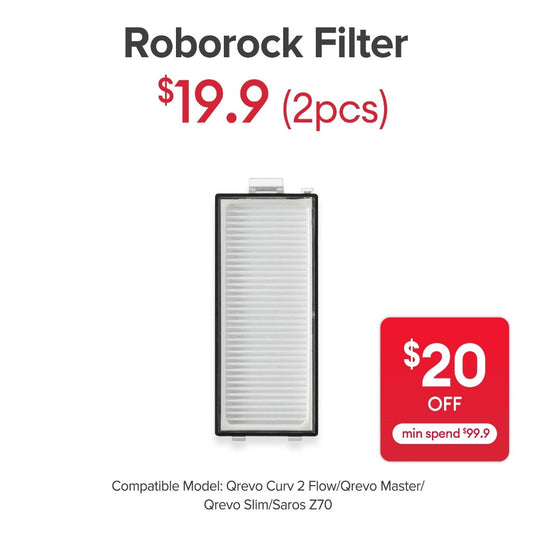 Filter for Roborock Qrevo Curv 2 Flow/Qrevo Master/Qrevo Slim/Saros Z70