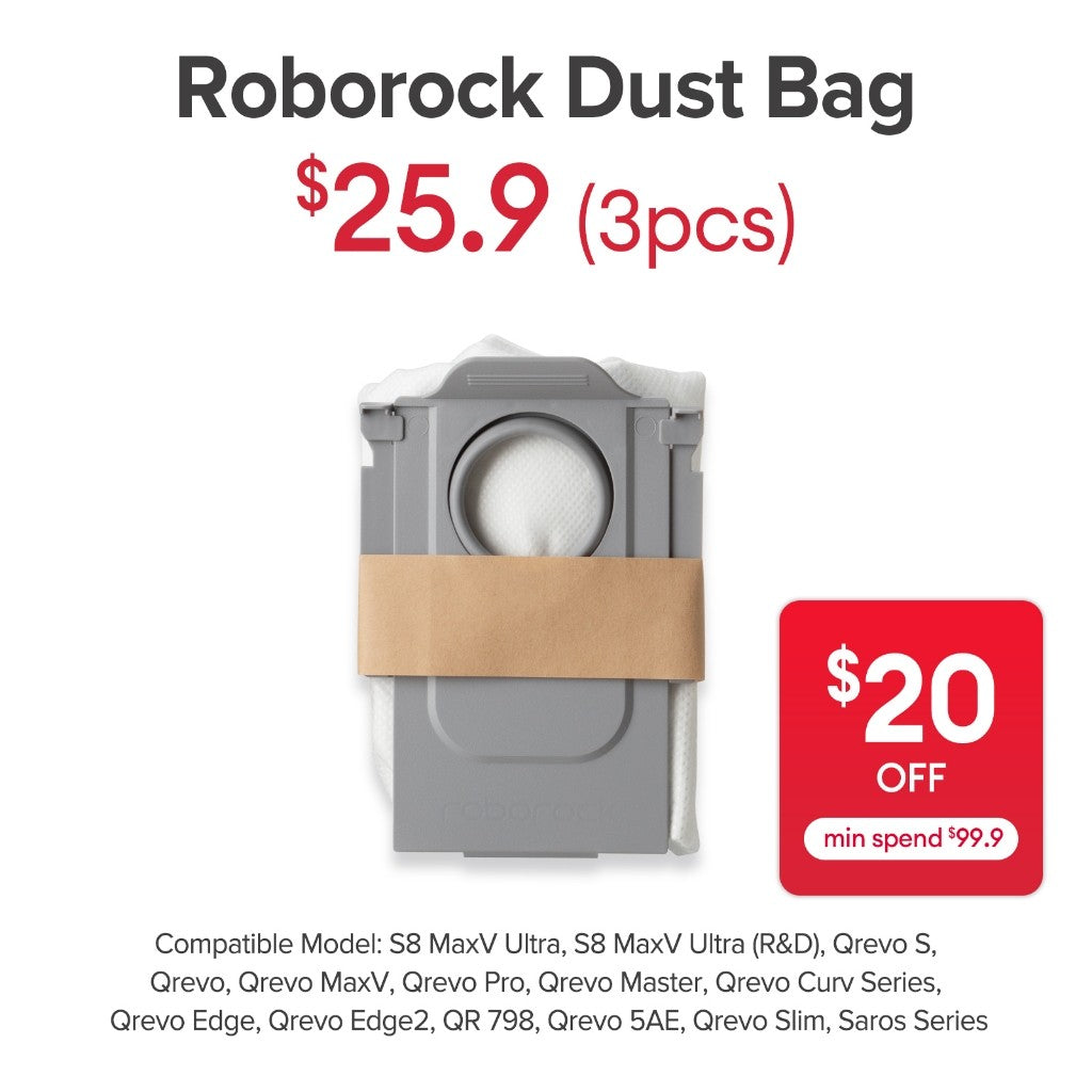 Dust Bag for Roborock S8 MaxV Ultra/Qrevo Series/Saros Series/Qrevo Curv Series/Qrevo Edge/Qrevo Edge 2