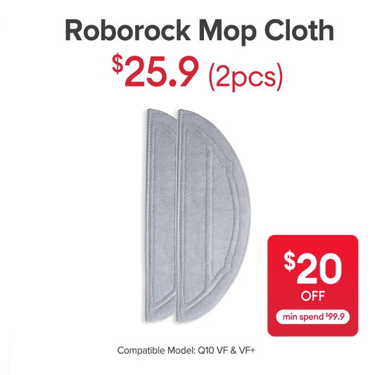 Mop Cloth for Roborock Q10 VF, Q10 VF+