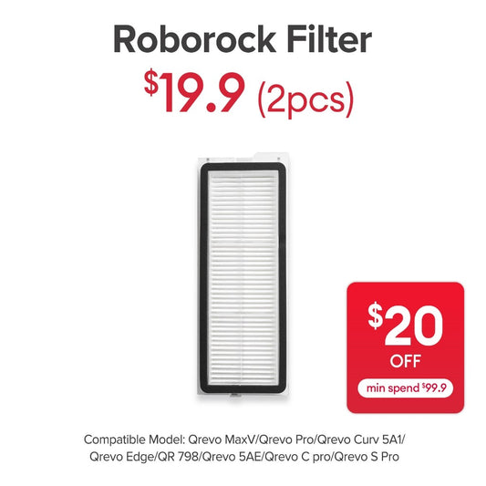 Filter for Roborock Qrevo MaxV/Qrevo S Pro/Qrevo Curv/Qrevo Curv 5A1/Qrevo Edge/QR 798/Qrevo 5AE/Qrevo C Pro