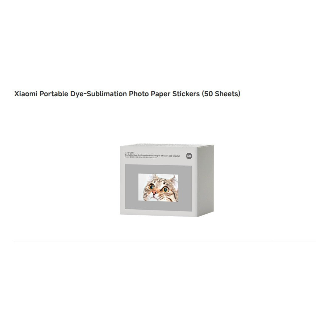 Xiaomi Portable Dye-Sublimation Photo Paper Stickers (50 Sheets)