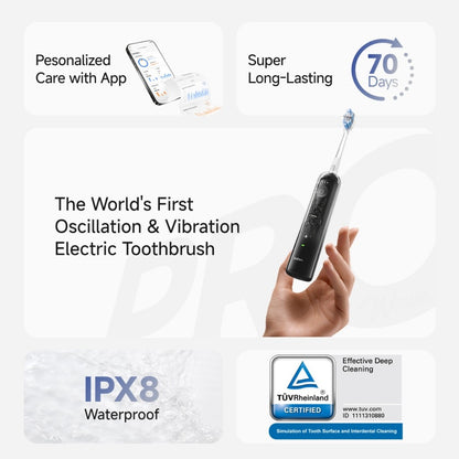 Laifen Wave Pro Electric Toothbrush - Next-Gen Sonic Power, 66,000 VPM & 60° Deep Sweep Cleaning