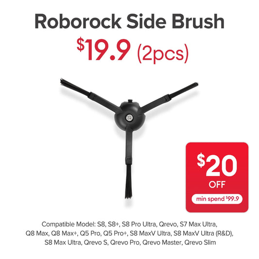 Side Brush for Roborock S8 MaxV Ultra, S8 MaxV Ultra (R&D), Qrevo S, Qrevo Pro, Qrevo Master, Qrevo Slim