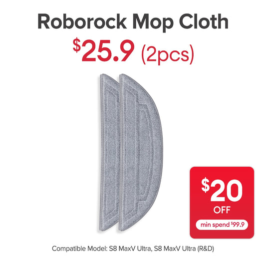 Mop Cloth for Roborock S8 MaxV Ultra/S8 MaxV Ultra(R&D)