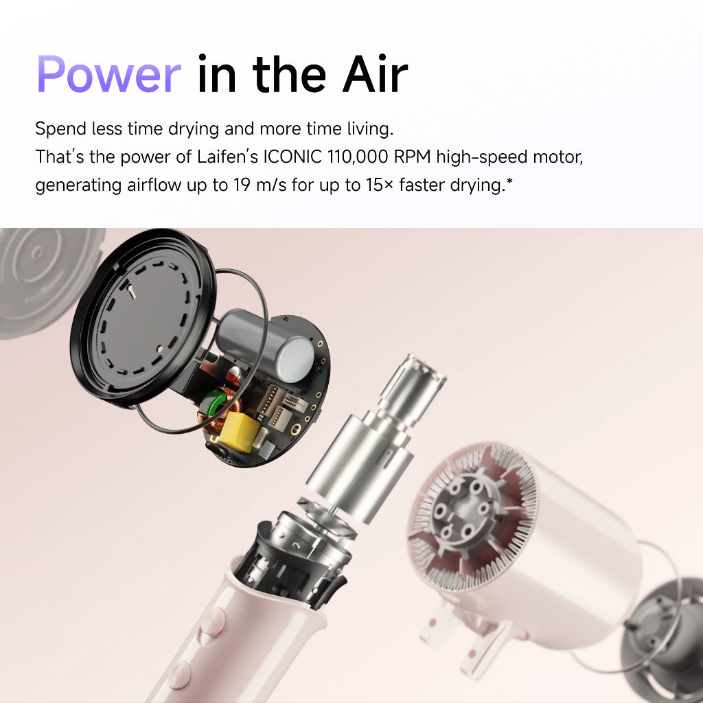 Laifen Air High Speed Hair Dryer | Fast Drying | Lightweight - 280g | 5 Heat Modes-2 Speeds | Smart Control