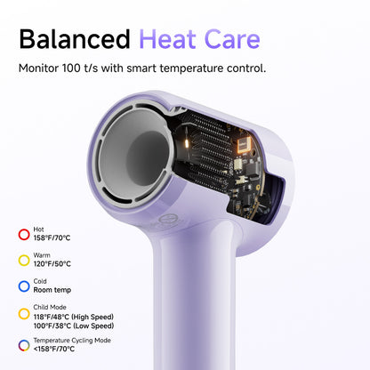 Laifen Air High Speed Hair Dryer | Fast Drying | Lightweight - 280g | 5 Heat Modes-2 Speeds | Smart Control