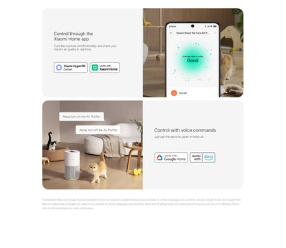 Xiaomi Smart Pet Care Air Purifier | Automatic anti-stress algorithm, Triple-layer purification system