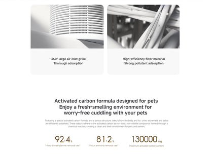 Xiaomi Smart Pet Care Air Purifier | Automatic anti-stress algorithm, Triple-layer purification system