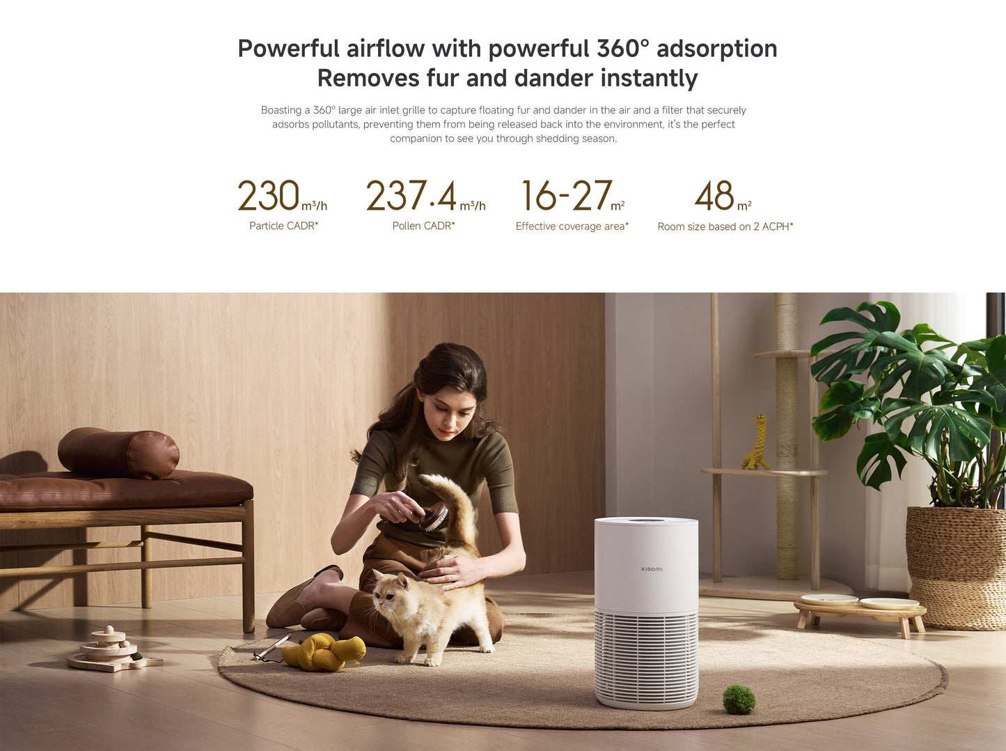 Xiaomi Smart Pet Care Air Purifier | Automatic anti-stress algorithm, Triple-layer purification system