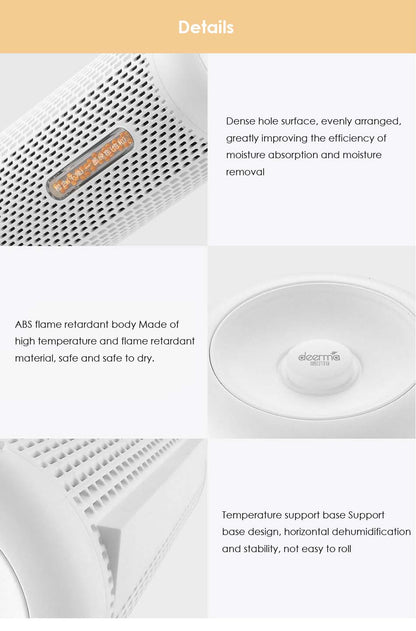 Deerma Mini Dehumidifier CS50M for with PTC Heating & 360° Moisture Absorption _ Recyclable drying
