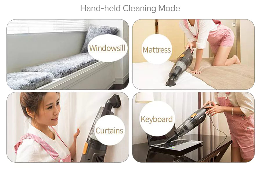 Deerma Vacuum cleaner DX115C Strong Suction Low NoiseMini Handheld Pushrod Cleaner